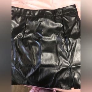 Black leather skirt